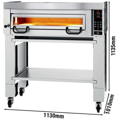 GGM Gastro Elektro Pizzaofen Power - 4x 34cm - Digital - inkl. Haube & Untergestell Zilver