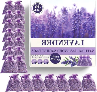 Lavendel Zakjes - Geur Sachets - Kasten Opfrissen - 100% Natuurlijk - 36 Stuks - Paars