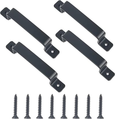Vintage Deurhendel Set van 4 Stuks, Gietijzeren D-Handgrepen voor Houten Poorten en Deuren, Perfect voor Schuren en Tuinhekken
