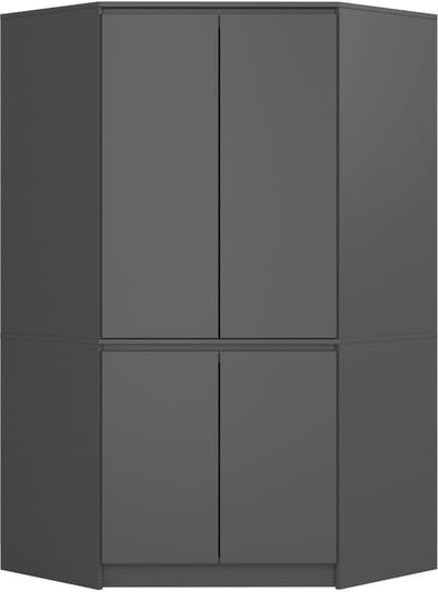Hoekkast S100 / Kleidingkast met 4 Deuren / AKORD Furniture Factory / Grafietgrijs / 100 x 180 x 50 cm