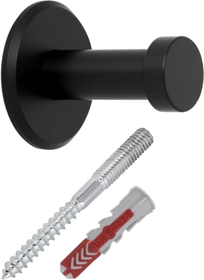 SOTECH kapstokhaak Talea RVS zwart gepoederlakt lengte: 33 mm incl. plaatje en bevestigingsset