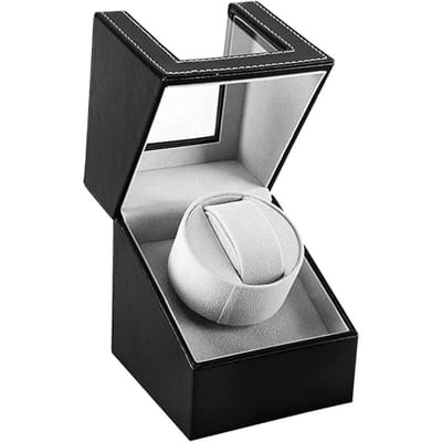 Nexvo® Horloge Opwinder – Watchwinder Voor 1 Horloge - Horloge Winder Geluidsloos – Zwart - 20cm x 16cm x 14cm