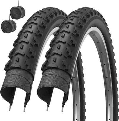Fietsbanden Set - Binnenbanden Mountainbike - Offroad Fietsen - Butyl Binnenbanden - 26 x 195 - Zwart