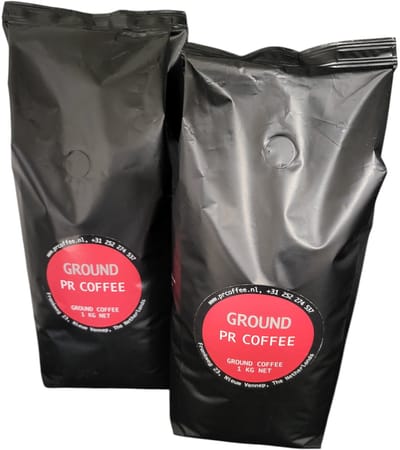 2 x 1 kg gemalen (ground) koffie - intensiteit 3/5 - PR Coffee