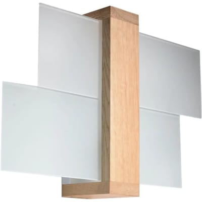 Sollux Lighting Wandlamp Feniks - E27 - natuurlijk hout - hout/glas - 30x43x12cm