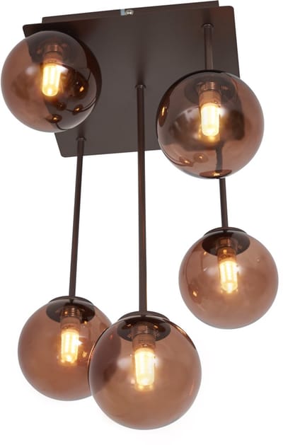 QAZQA athens - Design Plafondlamp - 5 lichts - L 25.5 cm - Brons - Woonkamer | Slaapkamer | Keuken