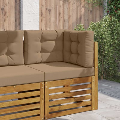 vidaXL - Buitenbankkussen - Polyester - Taupe - 60 - x - 60 - cm