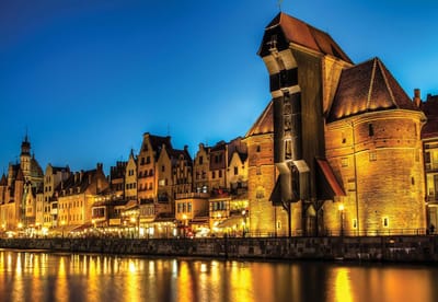 Fotobehang City Skyline Poland | XL - 208cm x 146cm | 130g/m2 Vlies