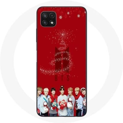 Coque pour Samsung Galaxy A22 5G BTS Bangtan Garçons Fond Rouge Cadeau de Noël 2023