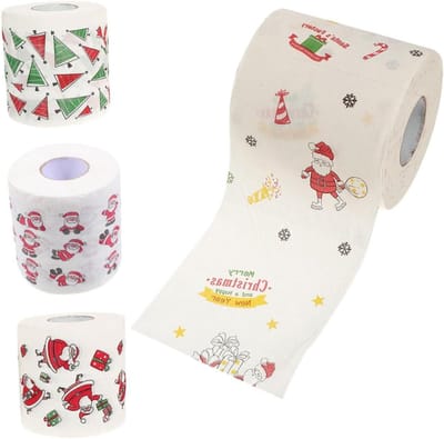 Kerst toiletpapier - Feestelijk wc-papier - Badkamer decoratie - Zacht absorberend - 4 rollen - Met kerstprint
