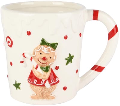 Dekoratief | Mok 'Cookie Love', rood/wit, keramiek, 13x10x10cm | A255627