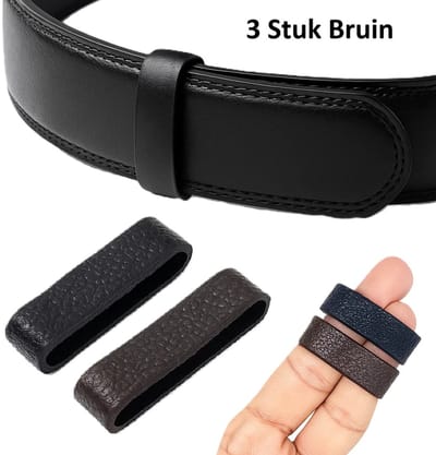 Set van 3 Riemlusen I Riem Reparatatie I Riemlus Vervangen I Riemlusbevestigingen I Riemaccessoires I PU Leer I 4.3 X 1.2 CM I Donkerbruin