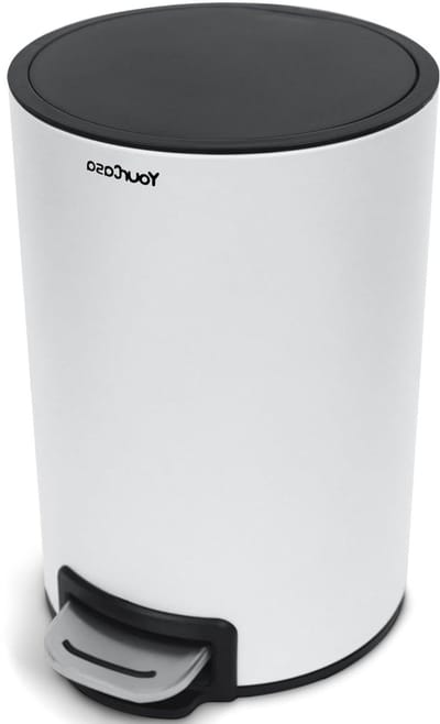 Afvalemmer Badkamer - Prullenbak met Deksel - Hygiënisch Afval Beheer - Softclose Mechanisme - 5 Liter - Wit