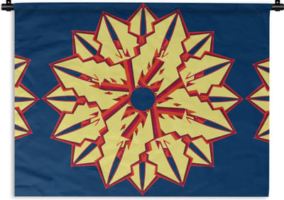 Wandkleed - Wanddoek - Sterren - Patronen - Abstract - 60x45 cm - Wandtapijt