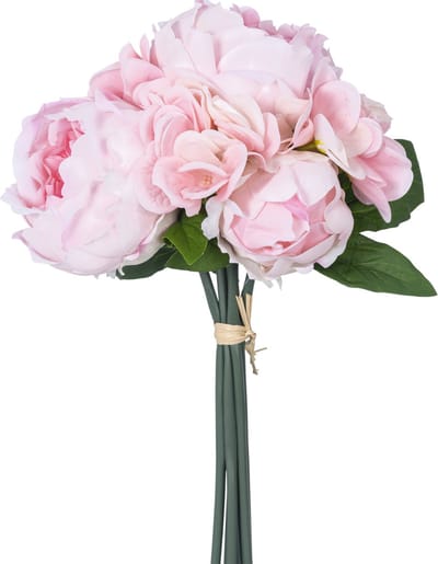 Easyplants | Kunstboeket mix bloemen Real Touch Roze 30 cm | Zijde | Nepbloemen | roze | Onderhoudsvrij | Kant-en-klaar