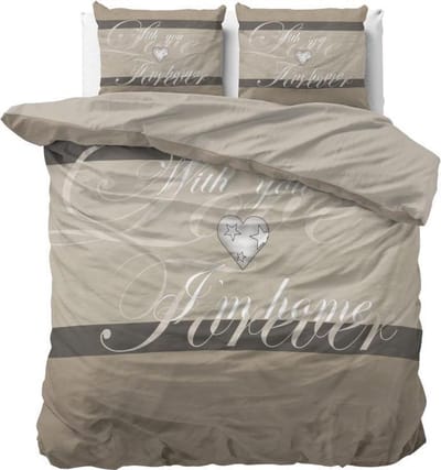 Dreamhouse With you - Dekbedovertrekset - Lits-Jumeaux - 240x200/220 + 2 kussenslopen 60x70  - Antraciet