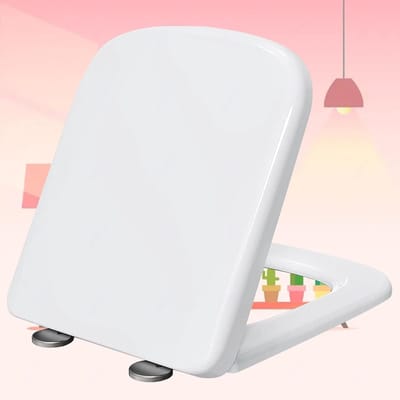 Toiletzitting - Toiletdeksel - Badkamer vernieuwen - Soft Close mechanisme - 36x44 cm - Wit