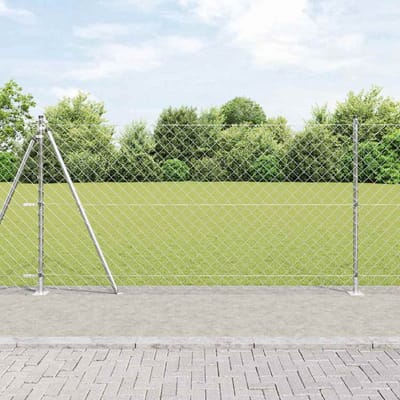vidaXL - gaashek - met - betonnen - voetstuk - 10 - x - 1,2 - m - Gegalvaniseerd - staal