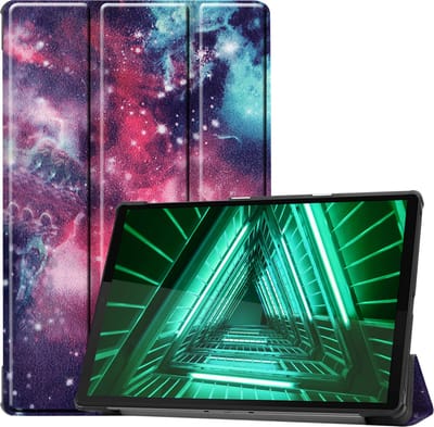 Hoesje - Geschikt voor Lenovo Tab M10 FHD Plus (2e / 2nd Generatie) - Dun & Stevig - Hardcover Book Case - Trifold Bookcase Hoes - Hard Cover - Tablethoes - Galaxy