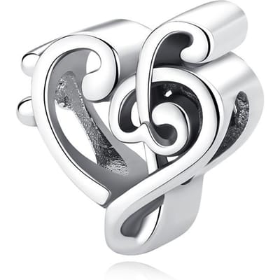 Charme en Cuivre Amour Notes de Musique Piano Cristaux Pendentifs Perle Convient pour Bracelet Pan Collier Bijoux à Faire Soi-même Pour Femmes white