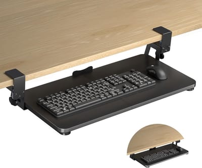 Toetsenbordlade bureau - Onderbouw lade - Thuiswerk optimalisatie - Ergonomische werkplek - 40cm breed - Zwart