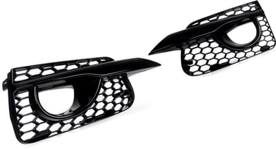Mistlamp Covers Dravon - Mistlamp Grille Covers - Voor Infiniti Q50 (2014-2017) - Honingraat Stijl - Glanzend Zwart