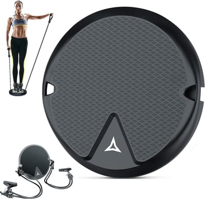 Taille Twisting Disc - Balansbord Oefenschijf - Thuis Lichaam Trainen - Met 4 Weerstandsbanden - 32 cm Diameter - Zwart