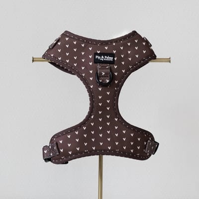 Pip & Palms - Hondenharnas Choco Loco Love - Bruin - Maat L - Hondentuig - Verstelbaar - Y Tuig Hond - Zachte Voering - voor Grote honden
