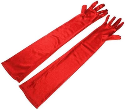 Elegante Satijnen Avondhandschoenen van 52CM voor Bruiloften en Gala's - Ideaal voor Prom, Opera en Feestjes in Dieprood