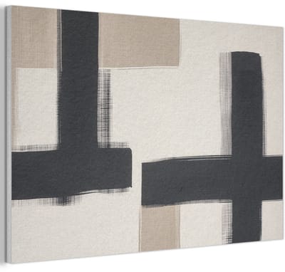Akoestisch wandpaneel 60x40 cm - Vilt schilderij Zwart - Abstract - Japandi - Akoestische panelen - Geluidsdempende wanddecoratie - Geluidsisolatie woonkamer - Muurdecoratie geluidspanelen