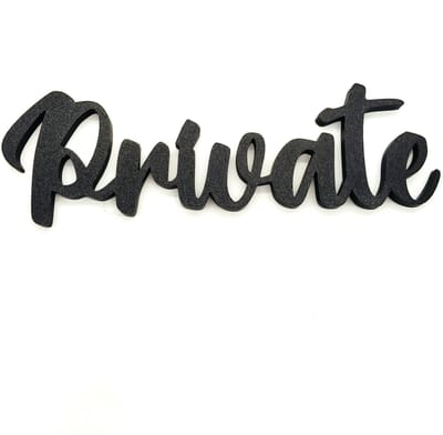 3D Privé Wandletters - Zwart Cursief Decoratie voor Deuren, Kantoren & Badkamers
