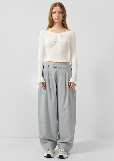 Dames Tennis Streep Barrel Pantalon met Tapsebenen QS
