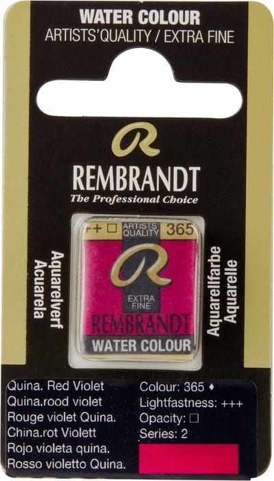 Rembrandt water colour napje Quinacridone Red Violet (365)