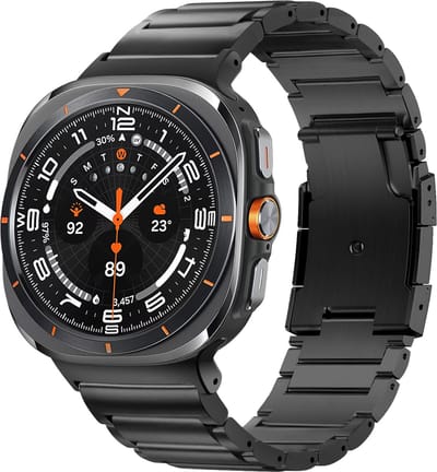 Bandz Titanium Schakel band 'Classic' - geschikt voor Samsung Galaxy Watch Ultra 2 (2026) / Ultra (2024/2025) - inclusief horloge inkort set (zwart)