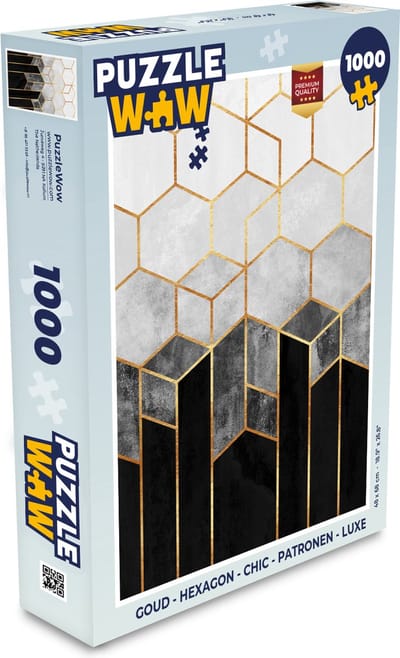 Puzzel Goud - Hexagon - Chic - Patronen - Luxe - Legpuzzel - Puzzel 1000 stukjes volwassenen