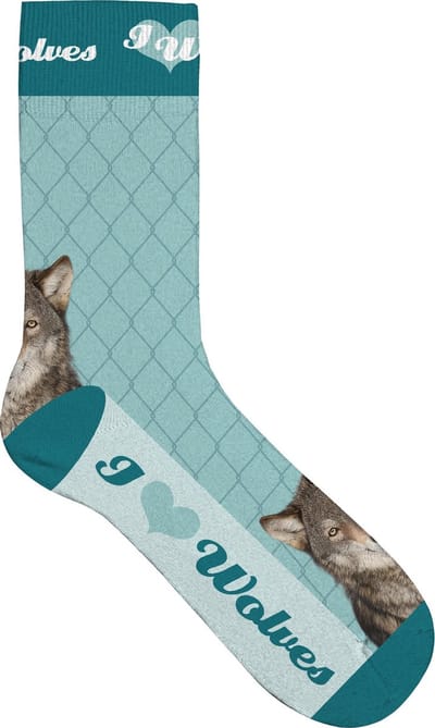 sokken Wolf polyester blauw maat 31-36