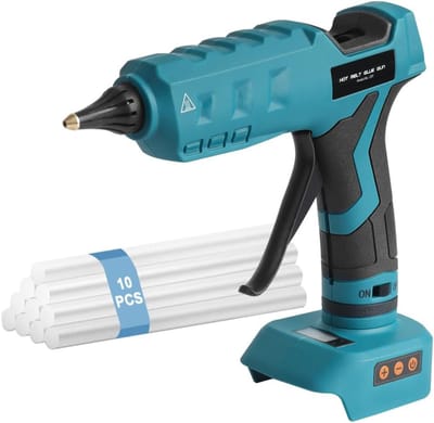 Krylanso® - Lijmpistool voor Makita LXT accu 18V - Draadloos & Netstroom - Digitaal Display - Instelbare Temperatuur 100-220 °C - Incl. 10 lijmsticks - 100 Watt (geleverd zonder accu en lader)
