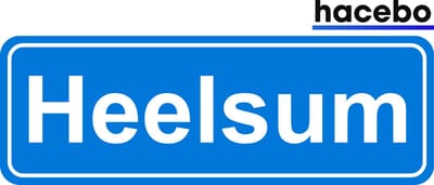 Hacebo - Plaatsnaam Sticker - 29x10 CM - Heelsum sticker - Verkeersborden sticker - grappige cadeaus - Heelsum