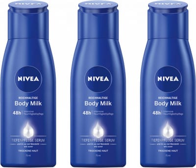 Nivea® | 3 x 75ml Body Lotion | reisformaat | body milk voor droge huid | mini flacon |