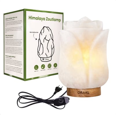 Dimbare Himalaya Zoutlamp Lotus - 2-4 KG en ca. 17 cm - Nachtlamp - Tafellamp - Cadeauverpakking