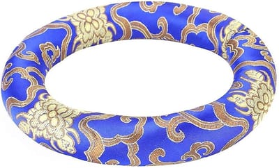 Meditatiekussen voor Klankschalen, Ronde Kussen voor Zang en Meditatie, Zijde Kussen voor Spirituele Praktijken, Beschikbaar in Rood of Blauw