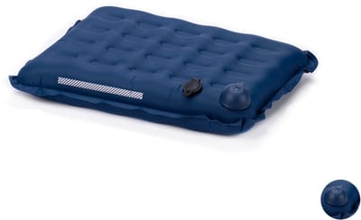 1 Opvouwbaar Buitenzitkussen met Geïntegreerde Pomp en Zij Drukknopen – Waterafstotende Modulaire Grondmat – Stadion, Wandelen, Kamperen, Reizen, Tuin, Gazon