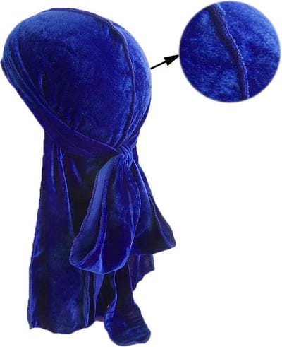 Durag Waves Velvet (Suede) Edition|Premium High Quality|Silky|Haardeksel|Hoofddoek|Cabantis|Blauw