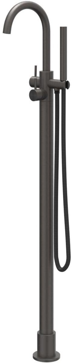 IVY Concord Badmengkraan vrijstaand met draaibare uitloop, slang 150cm en staafhanddouche RVS316 geborsteld carbon black PVD