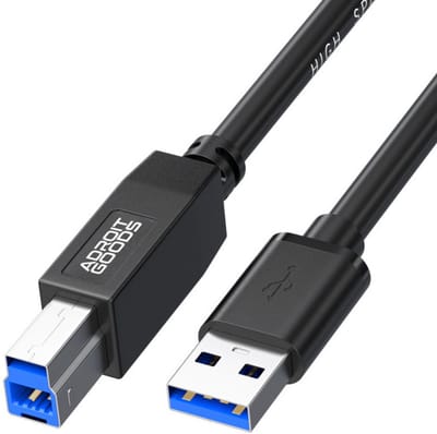 AdroitGoods USB 3.0 Printerkabel 0.5m – USB-A naar USB-B – 5Gbps – Zwart