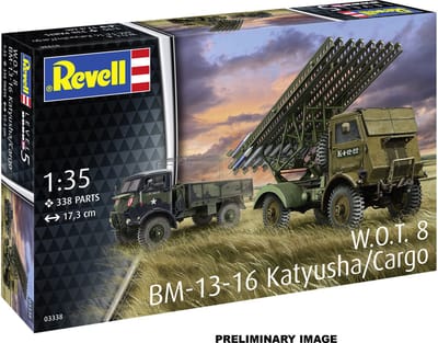 Revell Modelbouwpakket Auto - 63338 Fordson - BM-13-16 op WOT8 Katyusha/Cargo - Militaire Truck - Model Set Plastic - 1:35 - Modelbouw