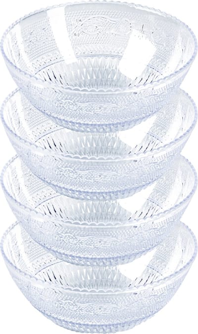 PlasticForte Schaaltje - kristal stijl - kommetje - 8x - kunststof - D13,5 x H5 cm