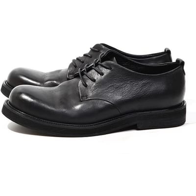 Herenschoenen Brits Retro Ronde Neus Heren Licht Trend Zakelijk Casual Leren Schoenen Grote Kop Hoogte En Dikte 43 zwart