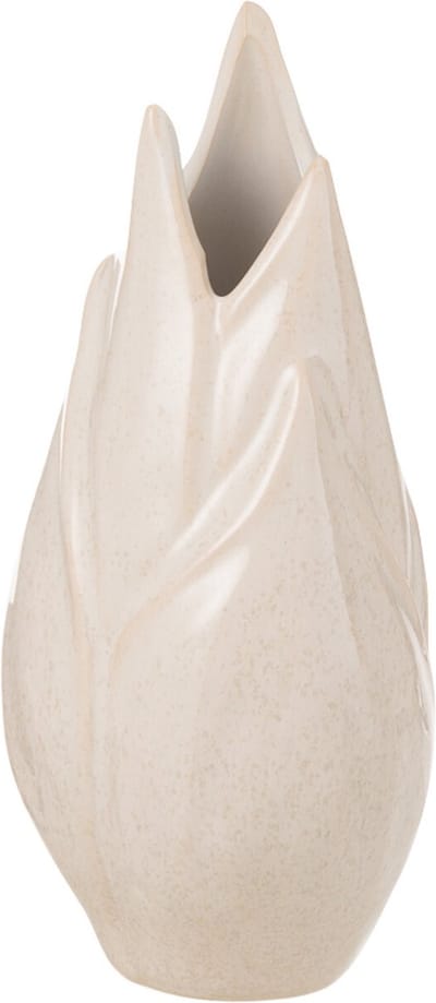 J-Line vaas Ibiza Blinkend - keramiek - beige - small - 26 cm hoog