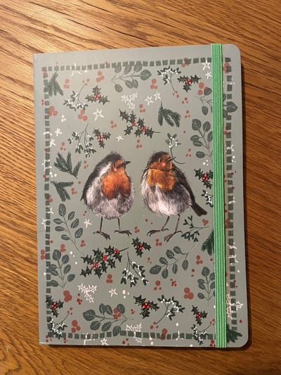 Alex Clark Large Chunky Notebook Robins~ A5 Softcover Notitieboek Roodborstje kerst/winter